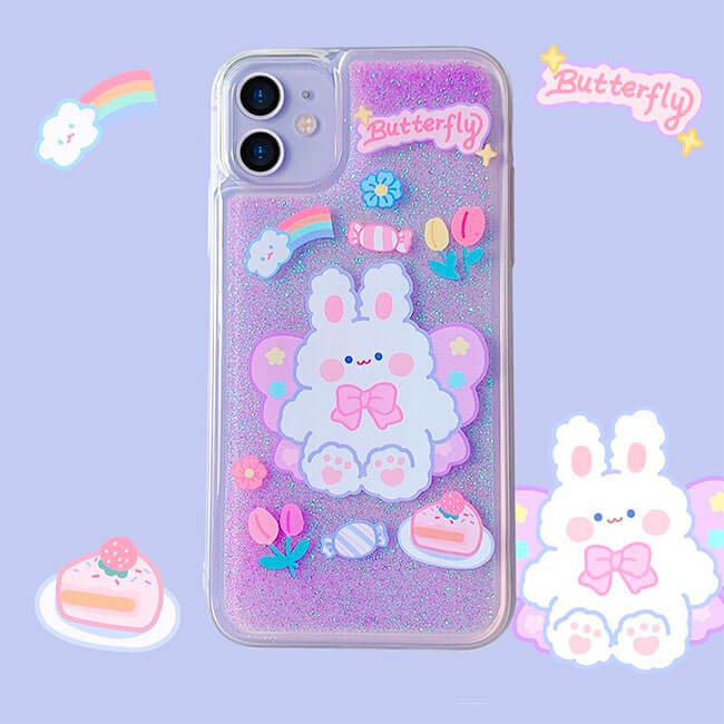 Coque iPhone Paillette Lapin